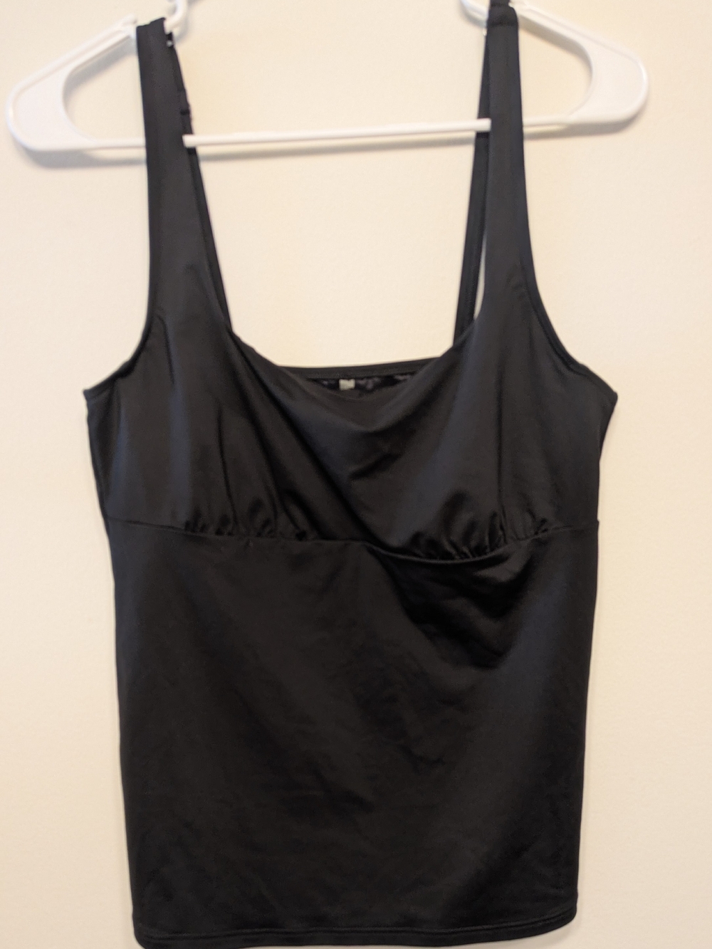 Lands' End Black Scoop Neck Tankini Swim Top